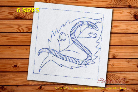A Red Worm Design for Earth-Friendly Embroidery Products