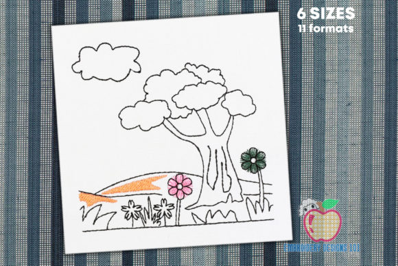 Big Green Tree Sketch: Boutique Sweatshirt Embroidery Review