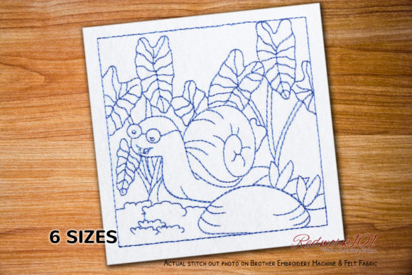 Cartoon Snail Lineart Embroidery Design Review