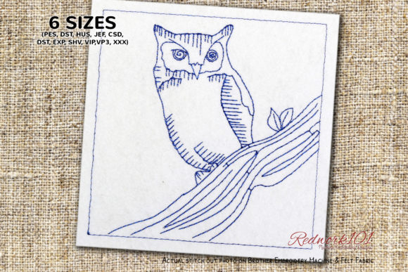 Eastern Screech Owl Embroidery Design for Seasonal Crafting