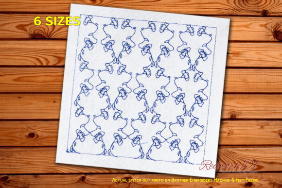 Flowers Branch Shape Design Redwork Review