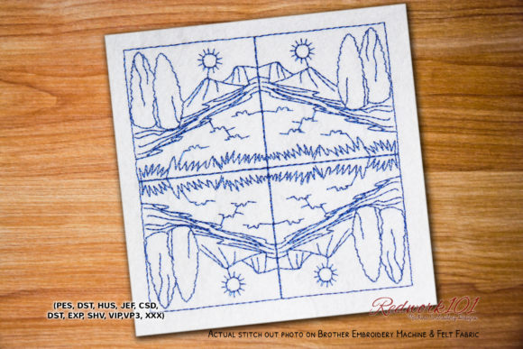 Moutain Pattern Bluework ā Handmade Gift Embroidery Review