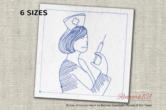 Nurse with Injection Lineart: Embroidery Design Review
