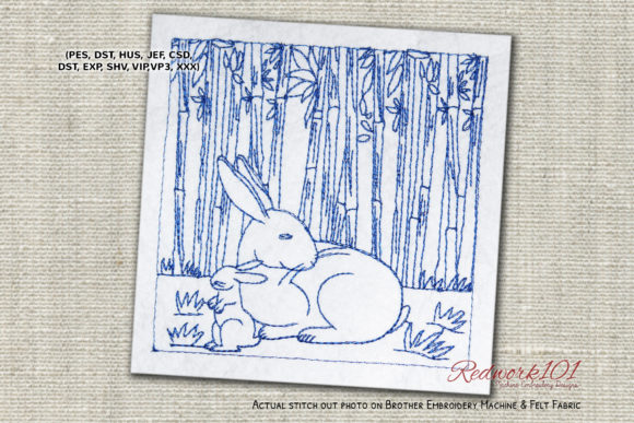 Rabbit with Baby Rabbit Redwork: Honest Embroidery Review