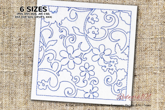 Swirls Pattern Redwork Design for Branded Merchandise